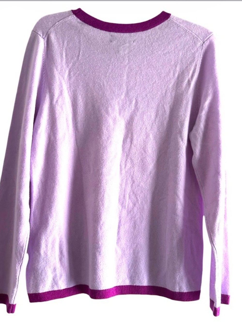 Lands' End Womens Cashmere Sweater Lavender Cloud Multi Regular Medium - Picture 5 of 8